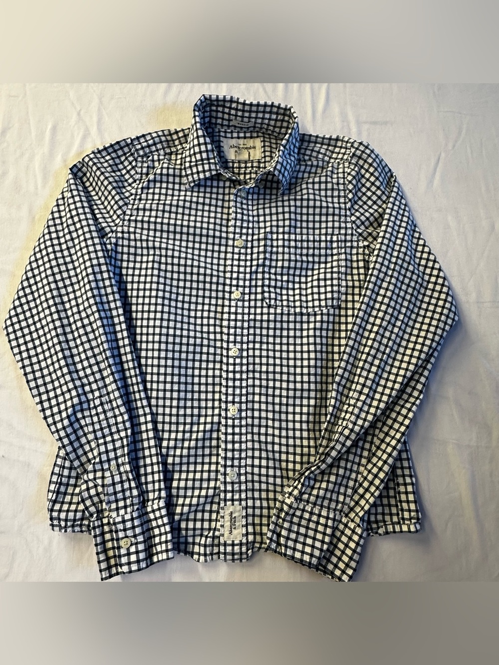 Abercrombie & Fitch Men's XL Muscle Fit Gingham Check Button Down Shirt
